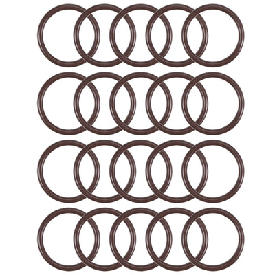 Harfington Uxcell Fluorine Rubber O-Rings 20mm OD 16mm ID 2mm Width, Metric FKM Sealing Gasket, Pack of 20