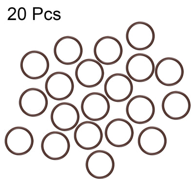 Harfington Uxcell Fluorine Rubber O-Rings 22mm OD 18mm ID 2mm Width, Metric FKM Sealing Gasket, Pack of 20