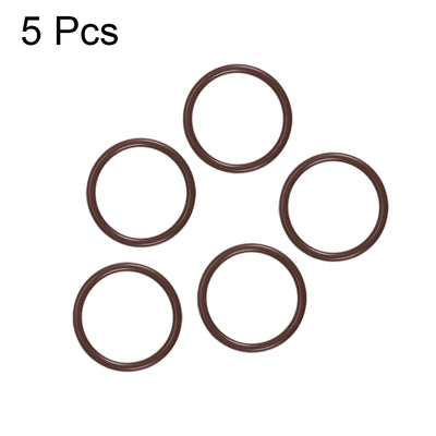 Harfington Uxcell Fluorine Rubber O-Rings 23mm OD 19mm ID 2mm Width, Metric FKM Sealing Gasket, Pack of 5