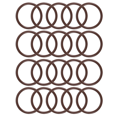 uxcell Uxcell Fluorine Rubber O-Rings 23mm OD 19mm ID 2mm Width, Metric FKM Sealing Gasket, Pack of 20