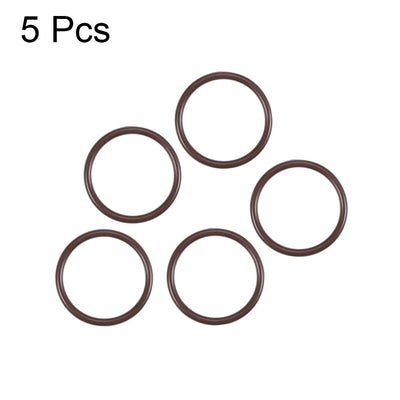 Harfington Uxcell Fluorine Rubber O-Rings 24mm OD 20mm ID 2mm Width, Metric FKM Sealing Gasket, Pack of 5