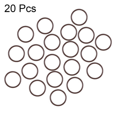 Harfington Uxcell Fluorine Rubber O-Rings 24mm OD 20mm ID 2mm Width, Metric FKM Sealing Gasket, Pack of 20