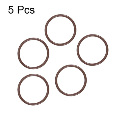 Harfington Uxcell Fluorine Rubber O-Rings 26mm OD 22mm ID 2mm Width, Metric FKM Sealing Gasket, Pack of 5