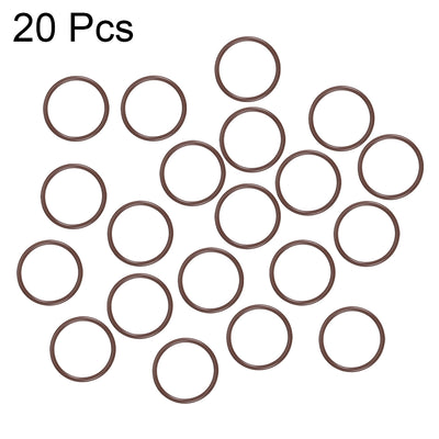 Harfington Uxcell Fluorine Rubber O-Rings 26mm OD 22mm ID 2mm Width, Metric FKM Sealing Gasket, Pack of 20