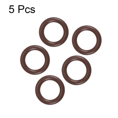 Harfington Uxcell Fluorine Rubber O-Rings 18mm OD 12mm ID 3mm Width, Metric FKM Sealing Gasket, Pack of 5