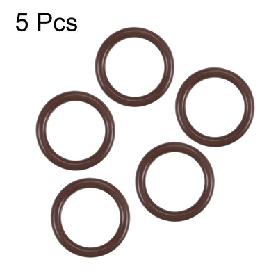 Harfington Uxcell Fluorine Rubber O-Rings 24mm OD 18mm ID 3mm Width, Metric FKM Sealing Gasket, Pack of 5