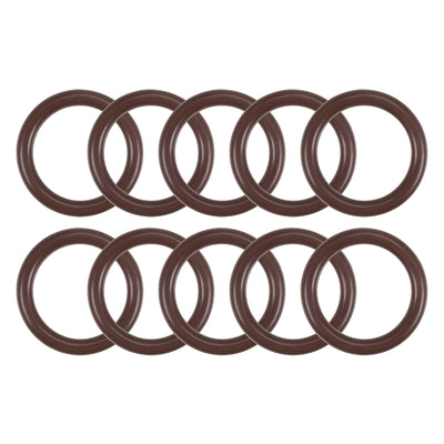 uxcell Uxcell Fluorine Rubber O-Rings 24mm OD 18mm ID 3mm Width, Metric FKM Sealing Gasket, Pack of 10