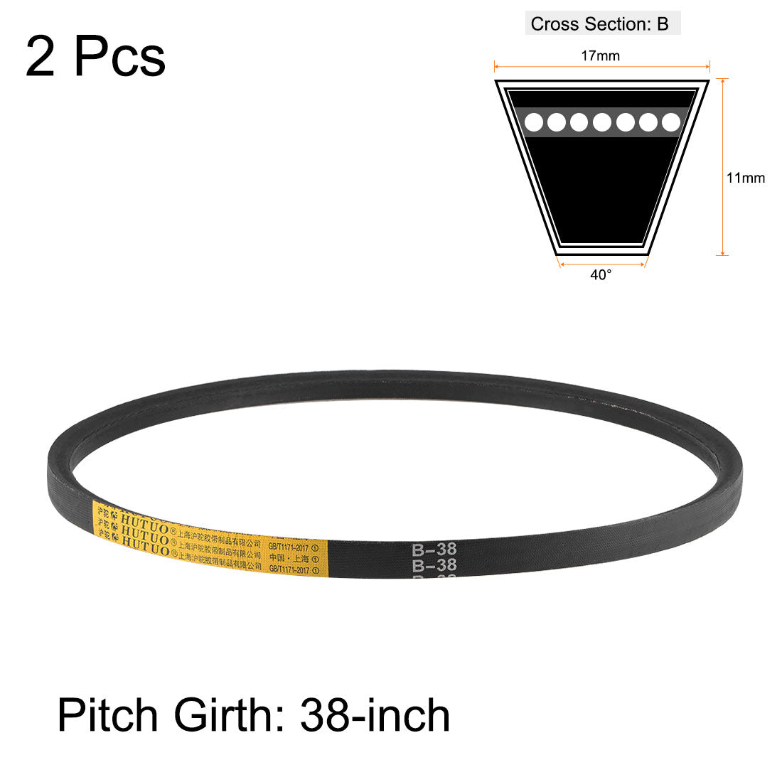 uxcell Uxcell V-Belts B-Section Rubber Drive Belts