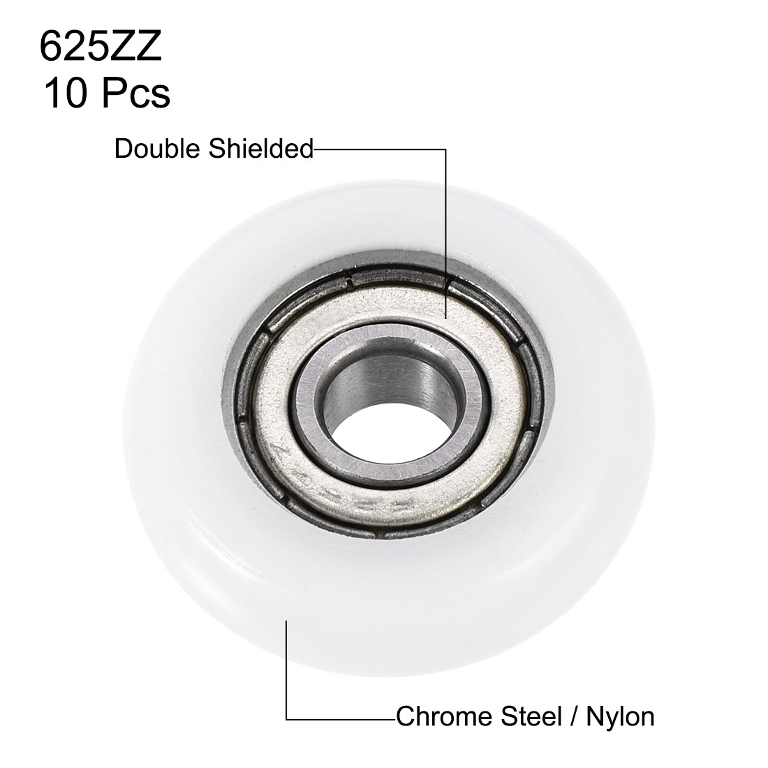 uxcell Ball Bearing Guide Pulley Roller Double Shielded Chrome Steel Bearings