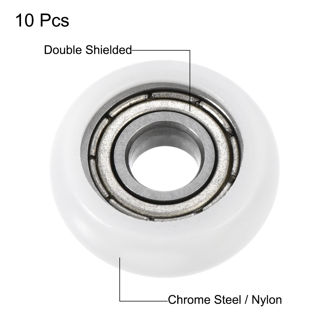 uxcell Ball Bearing Guide Pulley Roller Double Shielded Chrome Steel Bearings