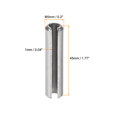 Harfington 304 Stainless Steel Split Spring Roll Dowel Pins Plain Finish 20Pcs