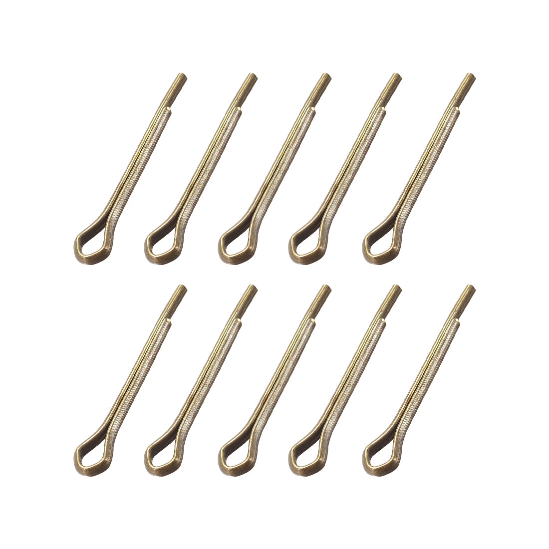 uxcell Uxcell Split Cotter Pin - 2mm x 16mm Solid Brass 2-Prongs Gold Tone 10Pcs