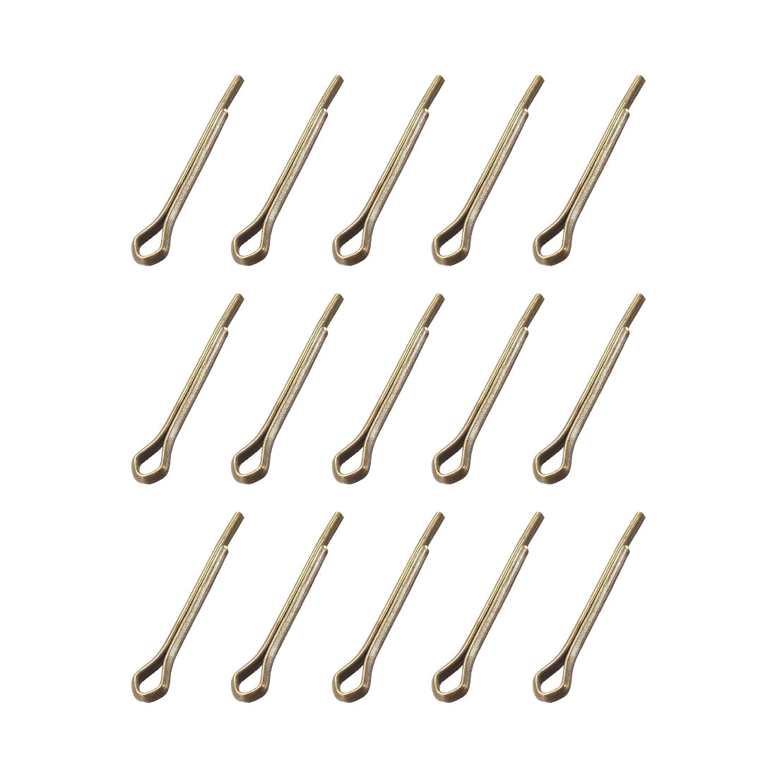uxcell Uxcell Split Cotter Pin - 2mm x 16mm Solid Brass 2-Prongs Gold Tone 15Pcs