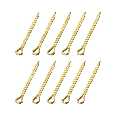 uxcell Uxcell Split Cotter Pin - 2mm x 20mm Solid Brass 2-Prongs Gold Tone 10Pcs