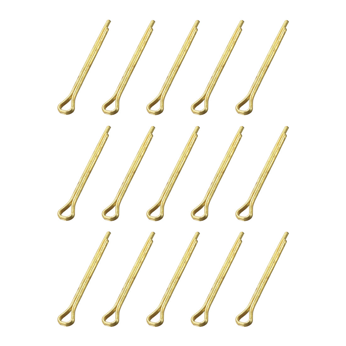 uxcell Uxcell Split Cotter Pin - 2mm x 20mm Solid Brass 2-Prongs Gold Tone 15Pcs