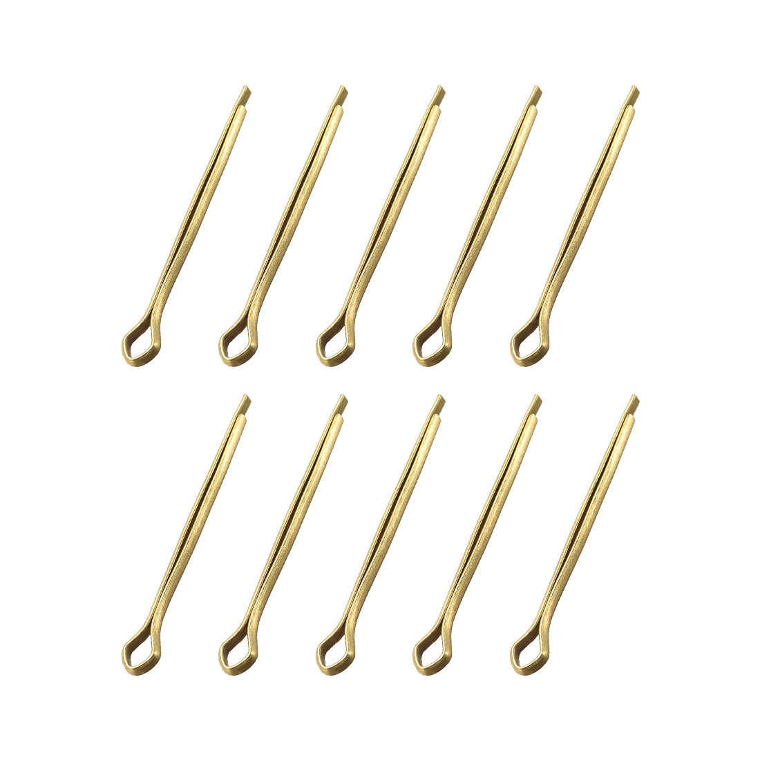 uxcell Uxcell Split Cotter Pin - 2mm x 30mm Solid Brass 2-Prongs Gold Tone 10Pcs