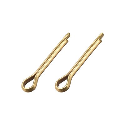 uxcell Uxcell Split Cotter Pin - 3mm x 20mm Solid Brass 2-Prongs Gold Tone 2Pcs