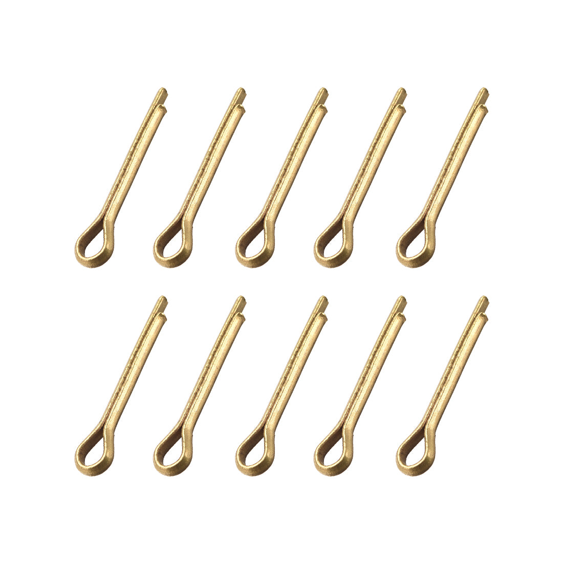 uxcell Uxcell Split Cotter Pin - 3mm x 20mm Solid Brass 2-Prongs Gold Tone 10Pcs