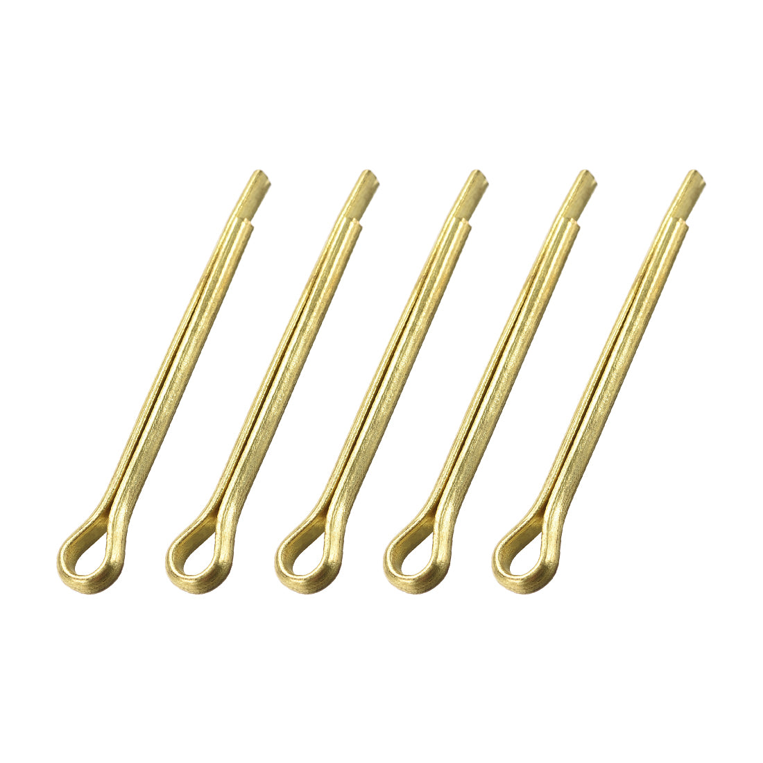 uxcell Uxcell Split Cotter Pin - 3mm x 30mm Solid Brass 2-Prongs Gold Tone 5Pcs
