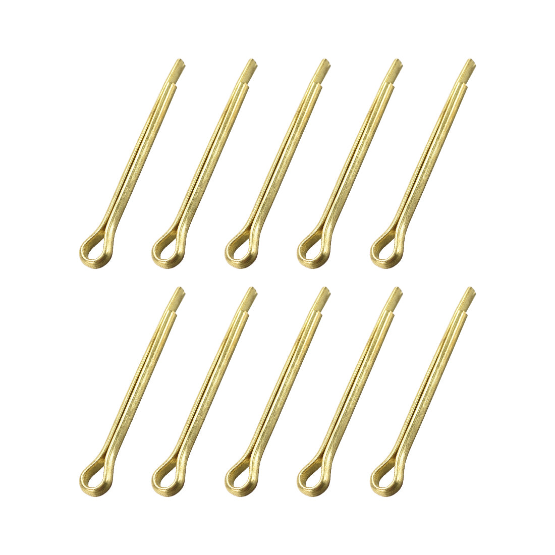 uxcell Uxcell Split Cotter Pin - 3mm x 30mm Solid Brass 2-Prongs Gold Tone 10Pcs