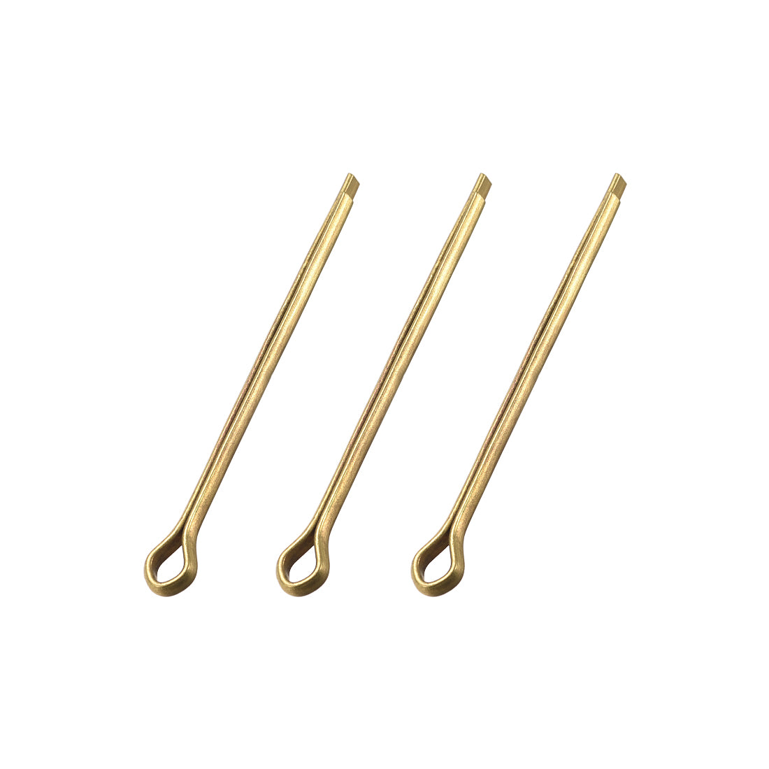 uxcell Uxcell Split Cotter Pin - 3mm x 50mm Solid Brass 2-Prongs Gold Tone 3Pcs