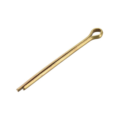 Harfington Uxcell Split Cotter Pin - 3mm x 50mm Solid Brass 2-Prongs Gold Tone 5Pcs