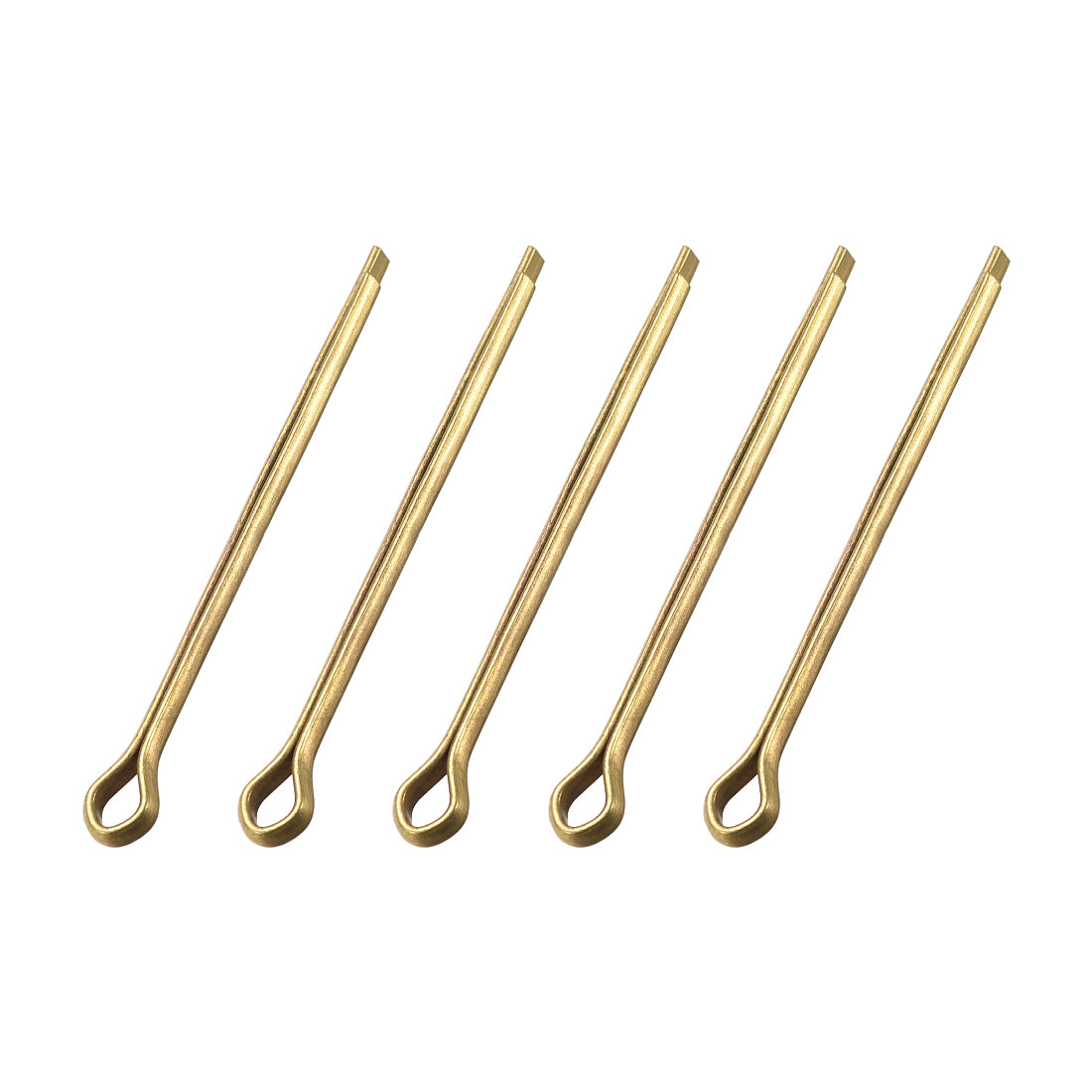 uxcell Uxcell Split Cotter Pin - 3mm x 50mm Solid Brass 2-Prongs Gold Tone 5Pcs