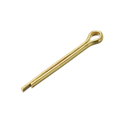 Harfington Uxcell Split Cotter Pin - 4mm x 40mm Solid Brass 2-Prongs Gold Tone 3Pcs