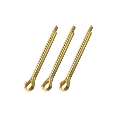 uxcell Uxcell Split Cotter Pin - 4mm x 40mm Solid Brass 2-Prongs Gold Tone 3Pcs