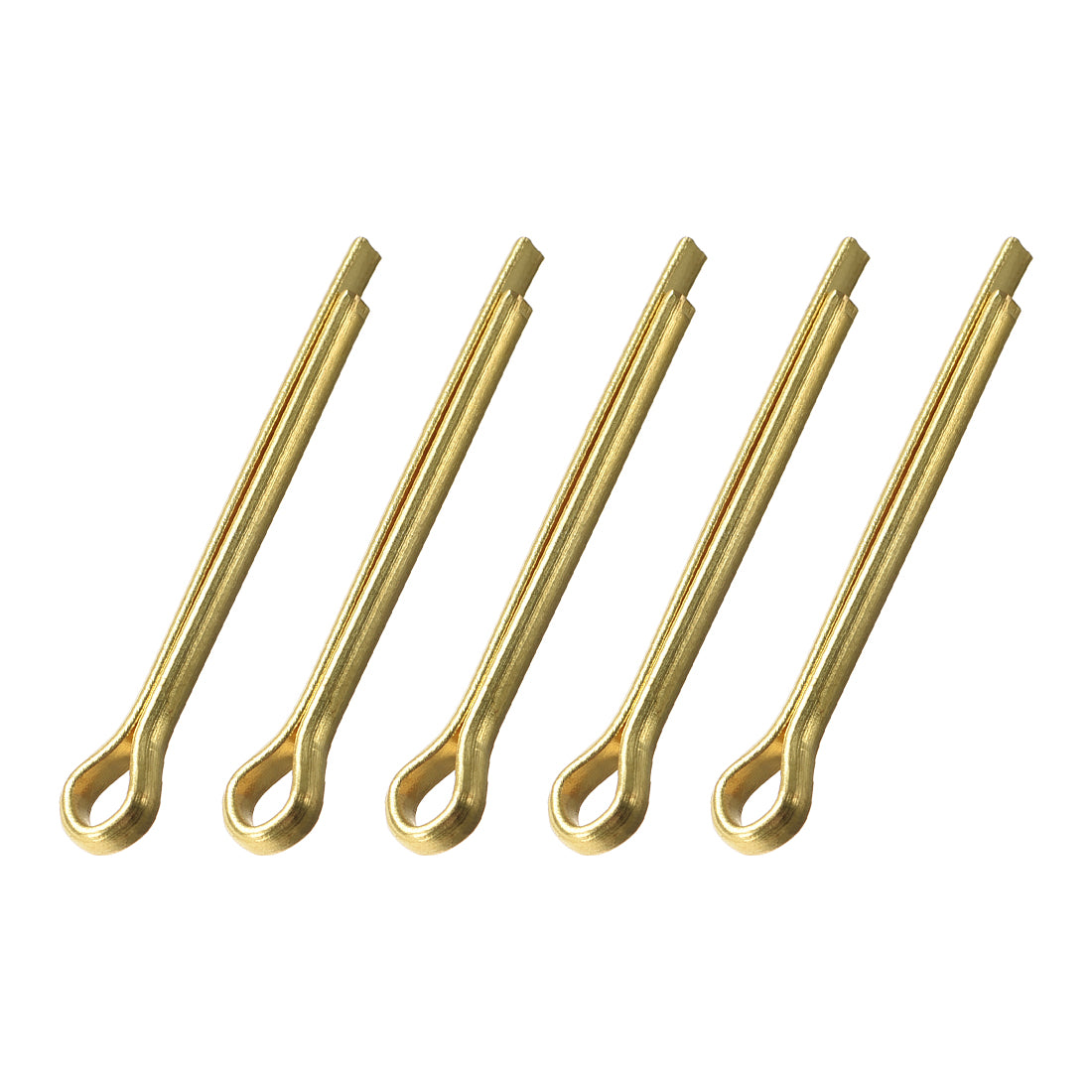 uxcell Uxcell Split Cotter Pin - 4mm x 40mm Solid Brass 2-Prongs Gold Tone 5Pcs