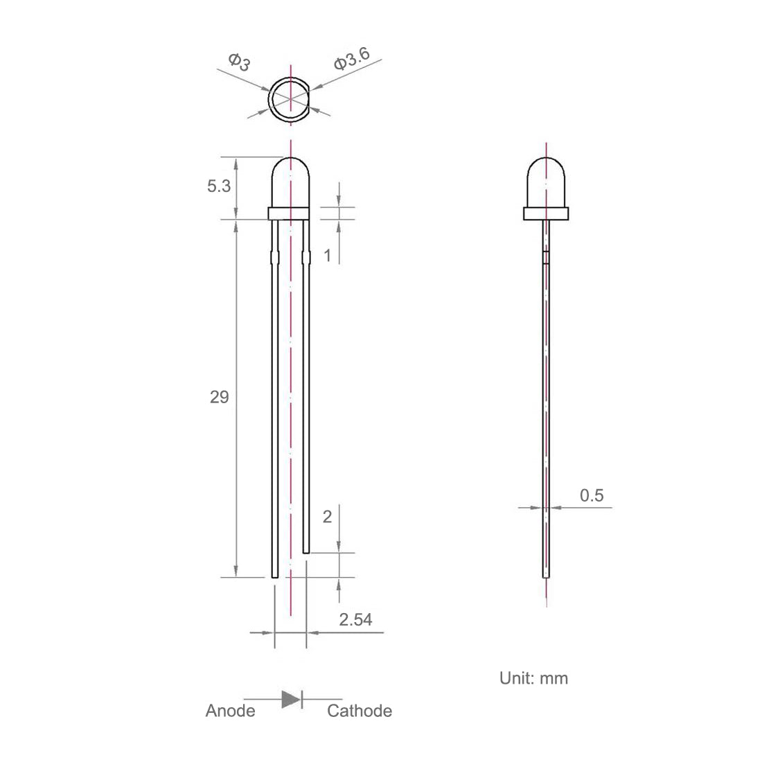 uxcell Uxcell 100Set 3mm LED Kit Clear Flashing Emerald Green Super Bright 29mm Pin W Resistor