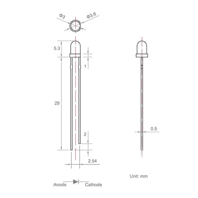 Harfington Uxcell 100Set 3mm LED Kit Clear Flashing Emerald Green Super Bright 29mm Pin W Resistor