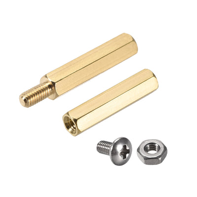 Harfington Uxcell M3 Male Female Hex Brass Spacer PCB Standoff Screw Nut Kit 120pcs