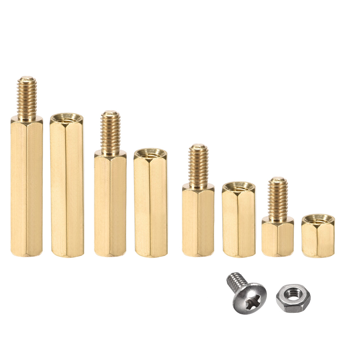 uxcell Uxcell M3 Male Female Hex Brass Spacer PCB Standoff Screw Nut Kit 120pcs