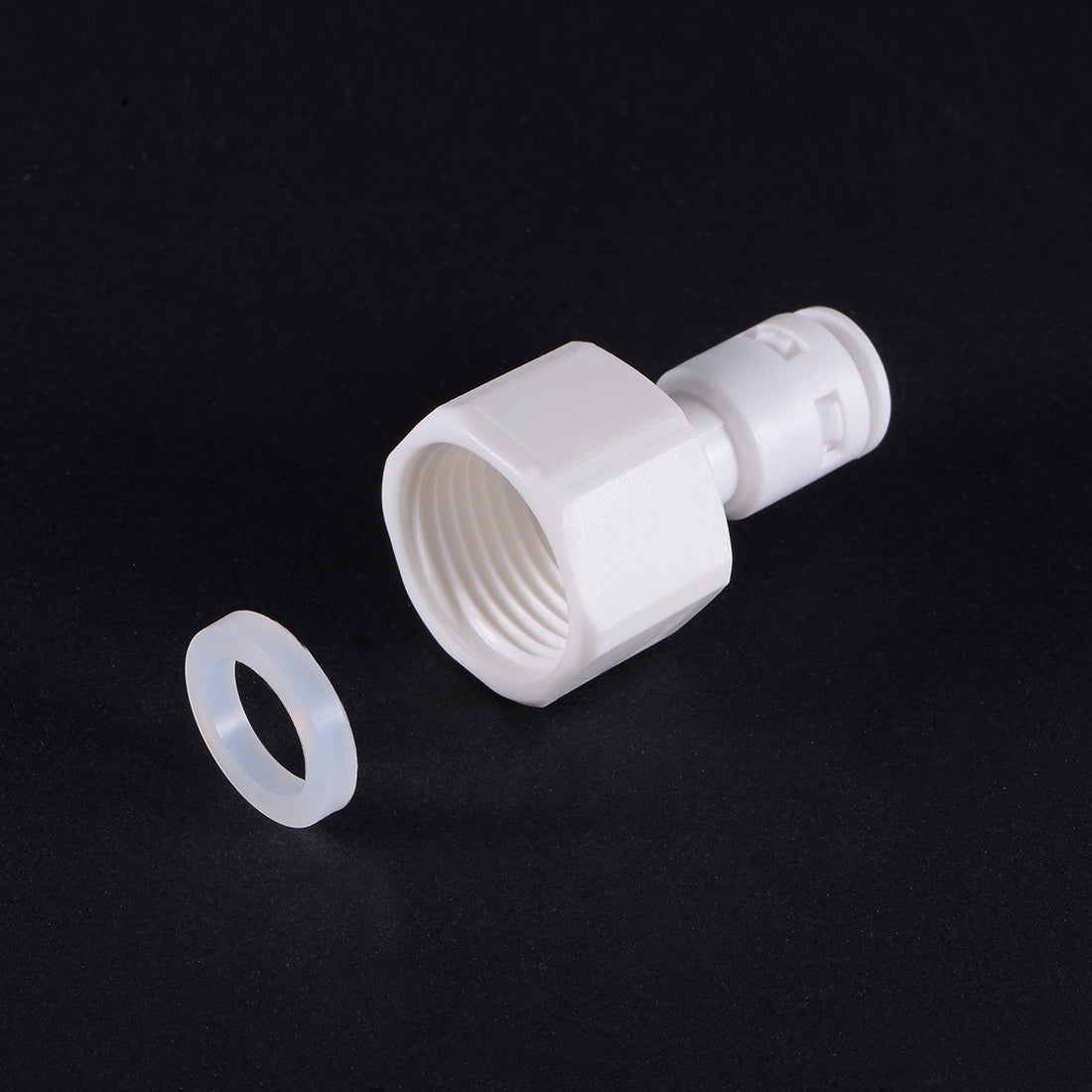 uxcell Uxcell Quick Connector G1/2 Female Thread to 1/4" Tube, Straight Connect Fittings for Water Purifier, 40mm White 5Pcs