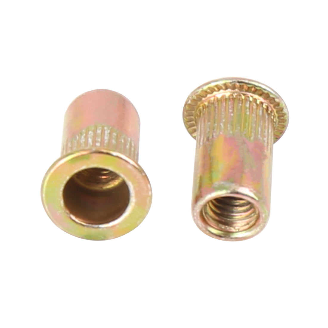 Harfington 25 Pcs Zinc Plated Carbon Steel Car Flat Head Rivet Nut Threaded Insert