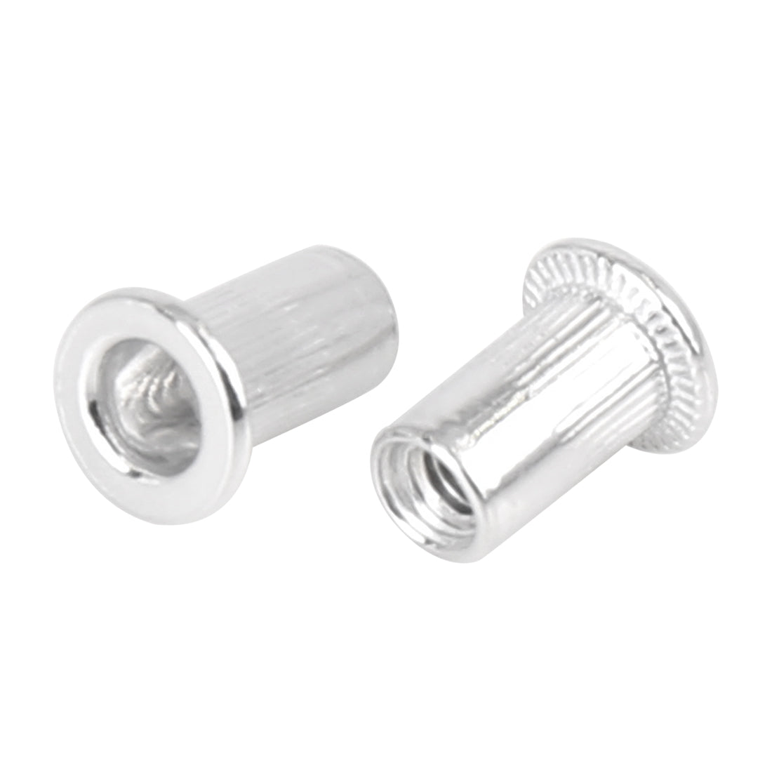 Harfington 55 Pcs Silver Tone Aluminum Alloy Car Flat Head Rivet Nut Threaded Insert