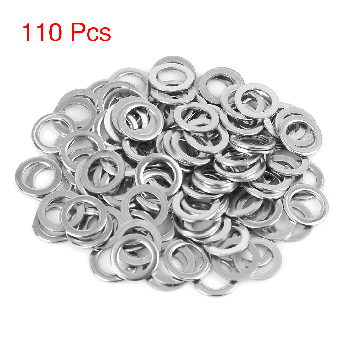Harfington 110pcs M8 x 13mm x1mm Stainless Steel Car Fastener Sealing Flat Washer Gaskets
