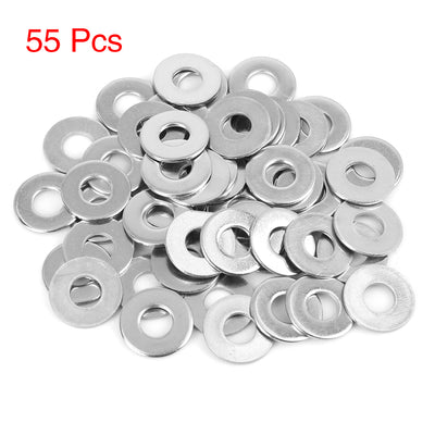 Harfington 55pcs M8 x 20mm x1.5mm Stainless Steel Car Fastener Sealing Flat Washer Gaskets