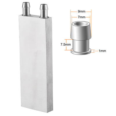 Harfington Uxcell Aluminum Water Cooling Block 40x120mm Polished Heatsink with Nozzle