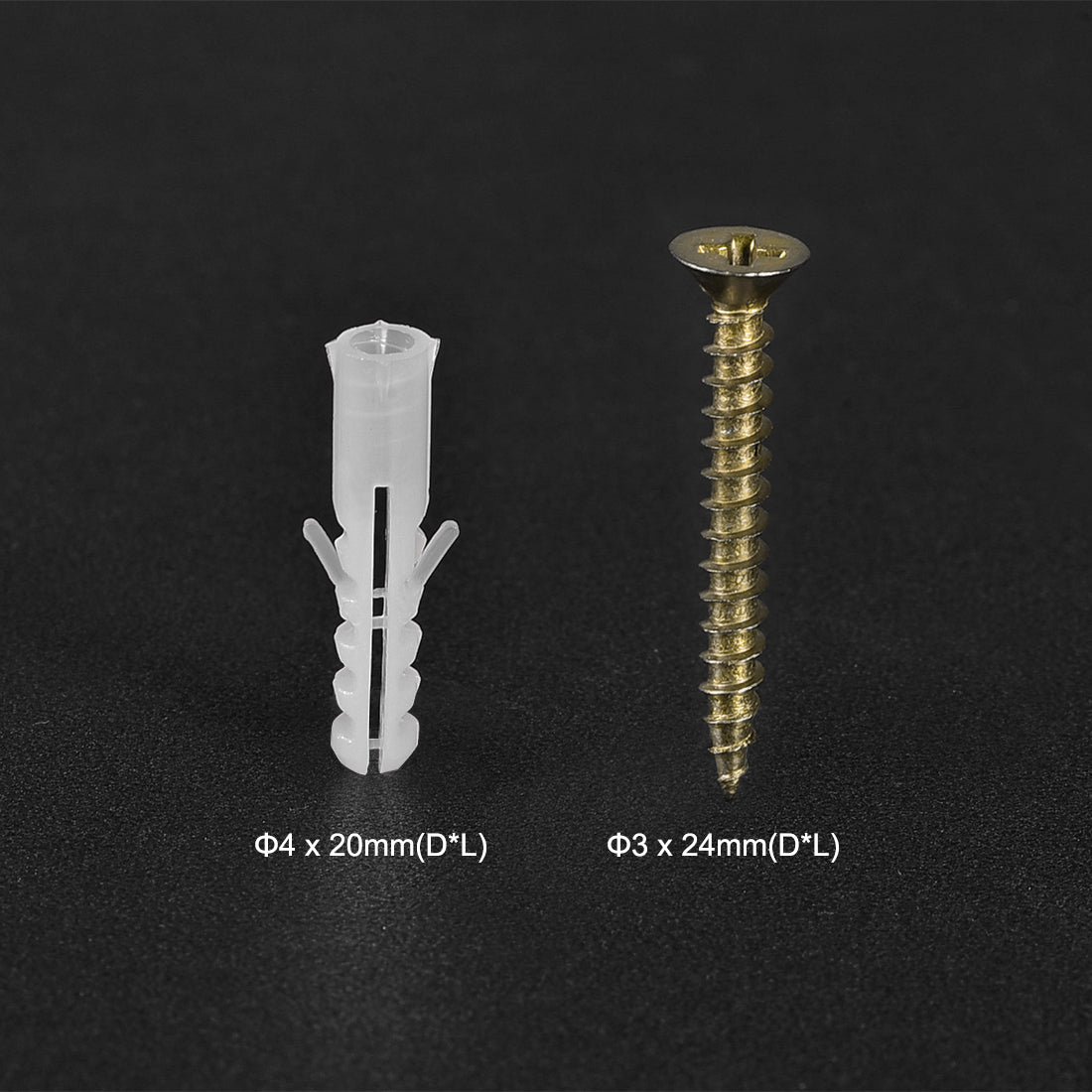 uxcell Uxcell 4x20mm Plastic Expansion Tube for Drywall with Color Zinc Screws White 20pcs