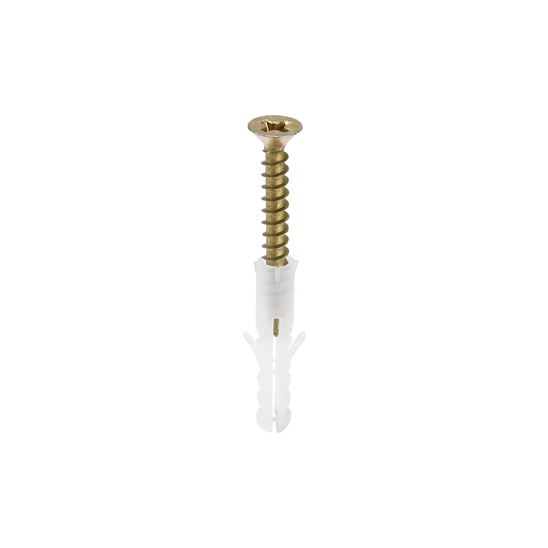 uxcell Uxcell 4x20mm Plastic Expansion Tube for Drywall with Color Zinc Screws White 20pcs