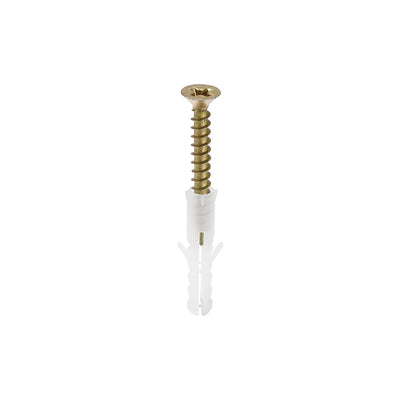 uxcell Uxcell 4x20mm Plastic Expansion Tube for Drywall with Color Zinc Screws White 20pcs