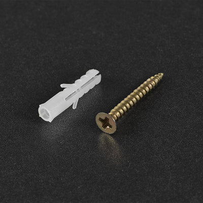 Harfington Uxcell 4x20mm Plastic Expansion Tube for Drywall with Color Zinc Screws White 50pcs