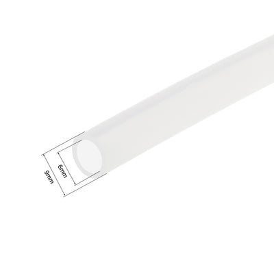 Harfington Uxcell Silicone Tubing, 6mm ID x 9mm OD 5ft Rubber Tube Translucent