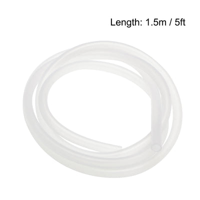 Harfington Uxcell Silicone Tubing, 7mm ID x 9mm OD 5ft Rubber Tube Translucent
