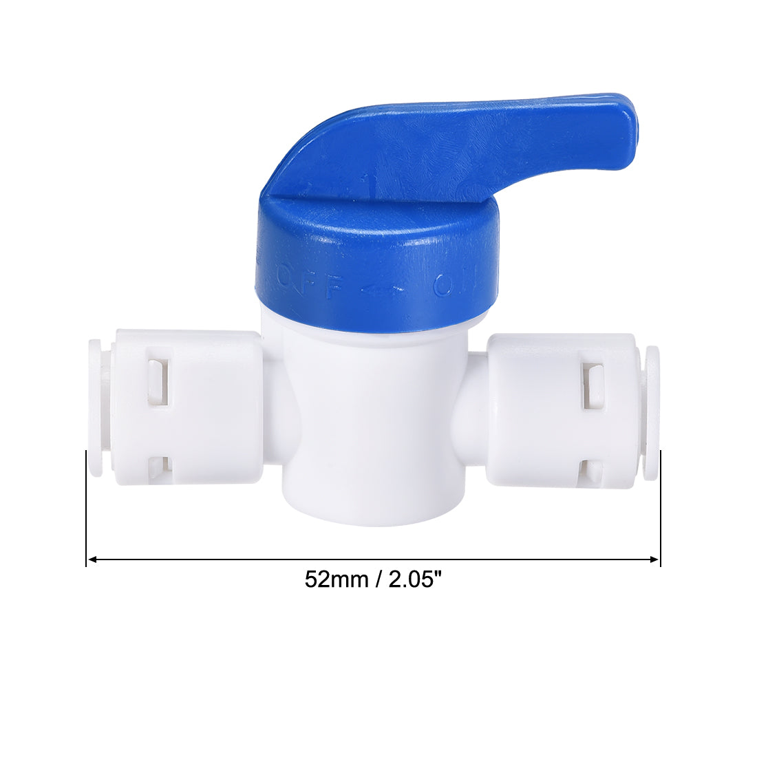 uxcell Uxcell Ball Valve Quick Connect Fitting, 1/4" Tube Outer Diameter, for Water Filters, Blue and White 5Pcs