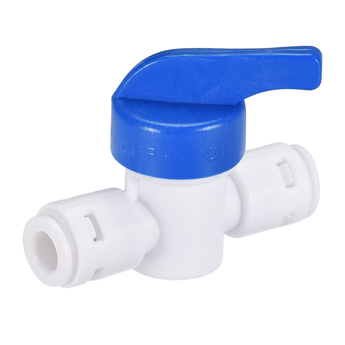 uxcell Uxcell Ball Valve Quick Connect Fitting, 1/4" Tube Outer Diameter, for Water Filters, Blue and White 5Pcs