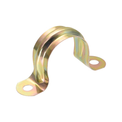 uxcell Uxcell 1inch Rigid Pipe Strap, 2 Holes Tube Straps Iron Tension Tube Clip Clamp 100pcs