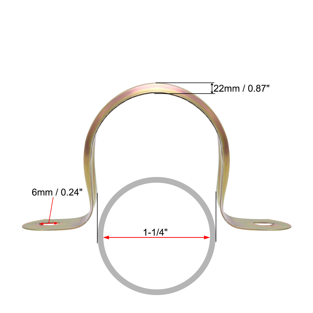 uxcell Uxcell 1-1/4inch Rigid Pipe Strap, 2 Holes Tube Straps Iron Tension Tube Clip Clamp 30pcs